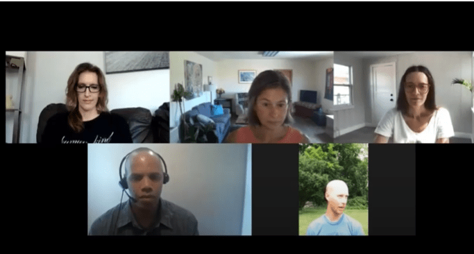 Video call with five participants