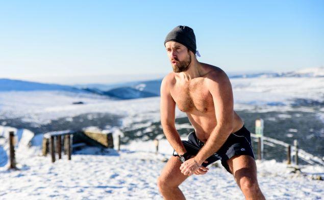 Wim Hof Method: an instructor is doing breathing exercises