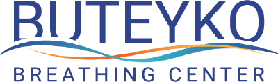 Buteyko Breathing Center logo with colored waves