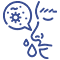 Person speaking with gear and sparkles
