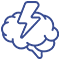 Blue lightning bolt over a cloud icon