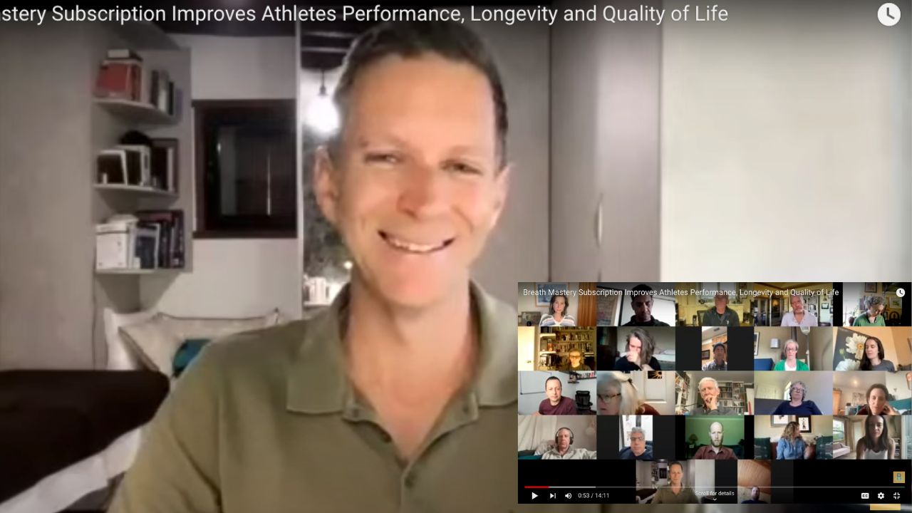 A young make athlete on a zoom call