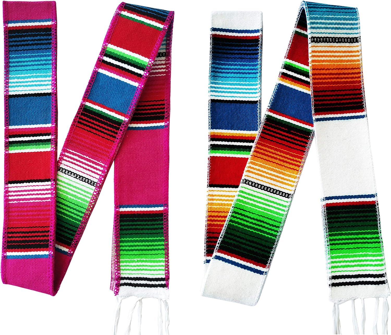 Colorful striped Mexican woven sashes