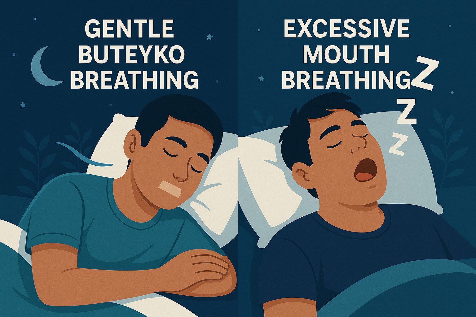 Gentle Buteyko nasal breathing versus excessive mouth breathing