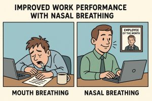 The Buteyko method helps to establish nasal breathing at work to increase productivity. 